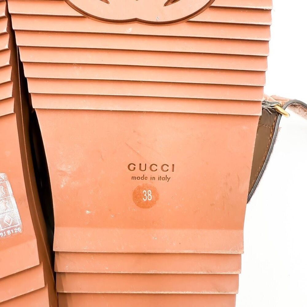 Gucci GG Cutout Sandals Cosmos Softy Tan Leather Size 38, US 8 - Picture 12 of 13